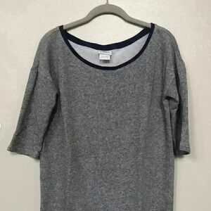 Lacoste Sport Women's 38/M Gray Scoop Boat Neck Long-Sleeve Tunic Dress/Blouse